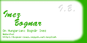 inez bognar business card